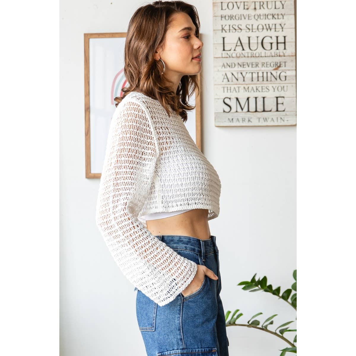 Sheer Crochet Crop Top