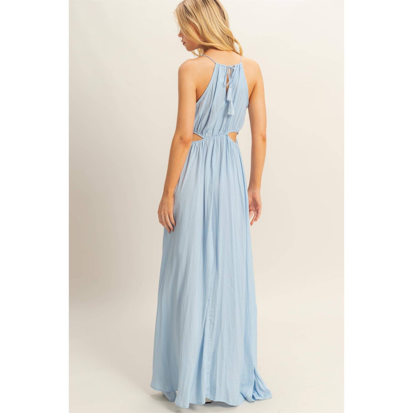Side Cutout Side Slit Maxi Dress