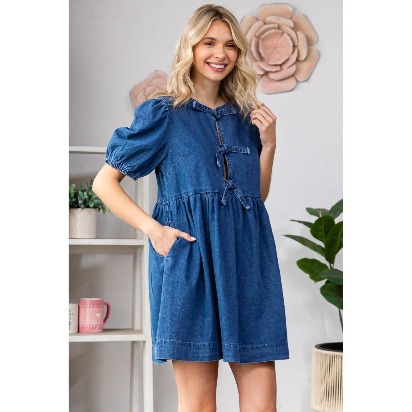 Babydoll Denim Mini Dress