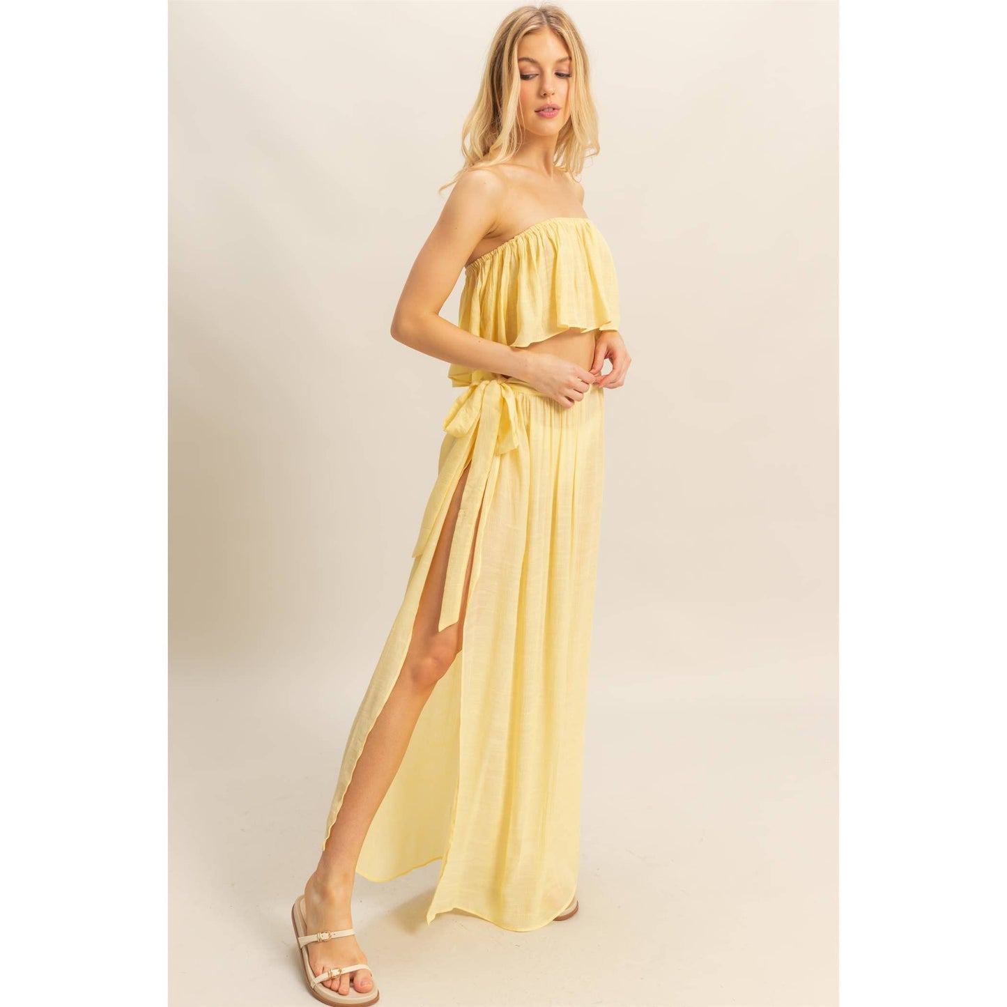 Flowy Tube Top And Maxi Skirt Set