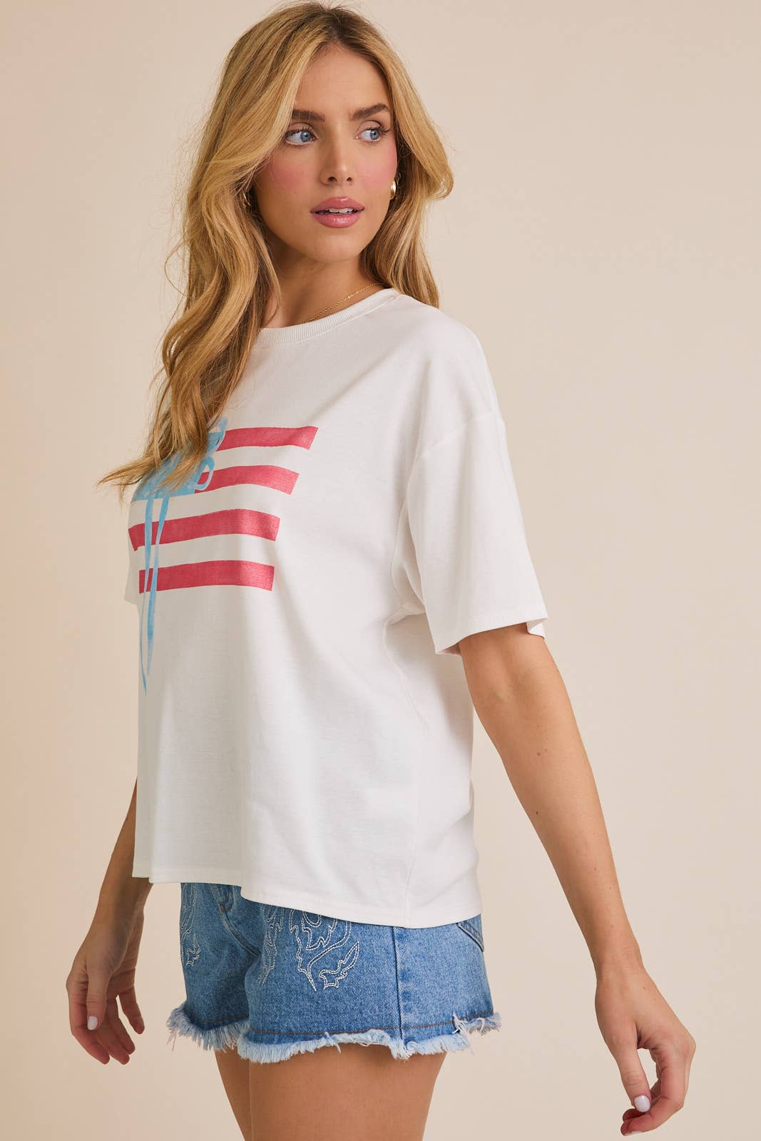 USA FLAG SCREEN PRINT T-SHIRT