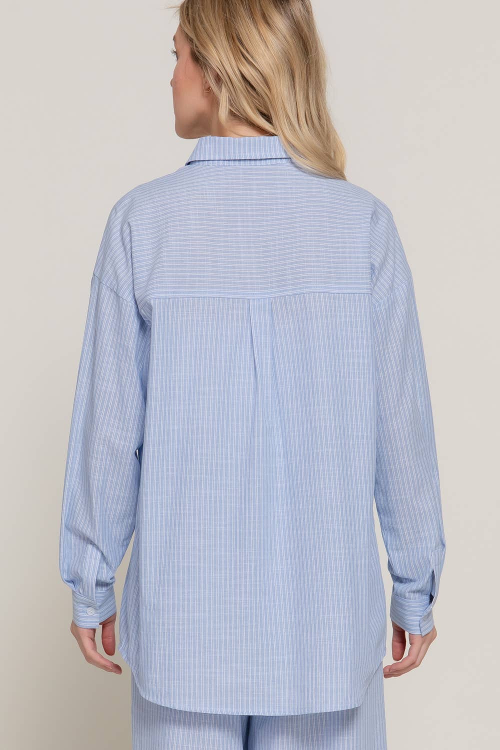 Button Down Stripe Cotton Shirt