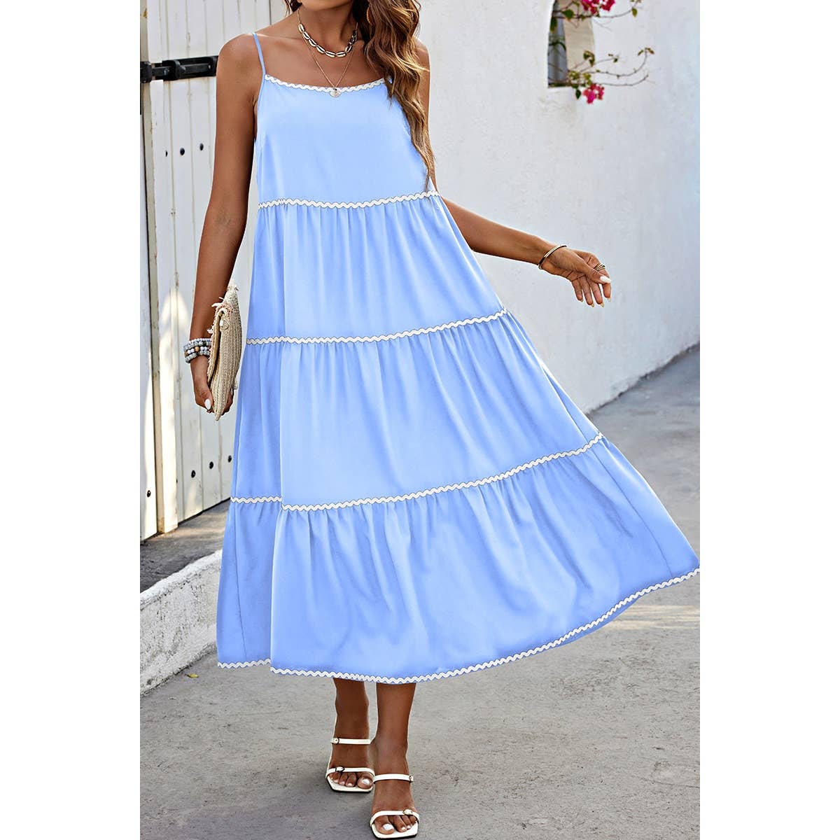 Square Neck Sleeveless A Line Loose Fit Dress