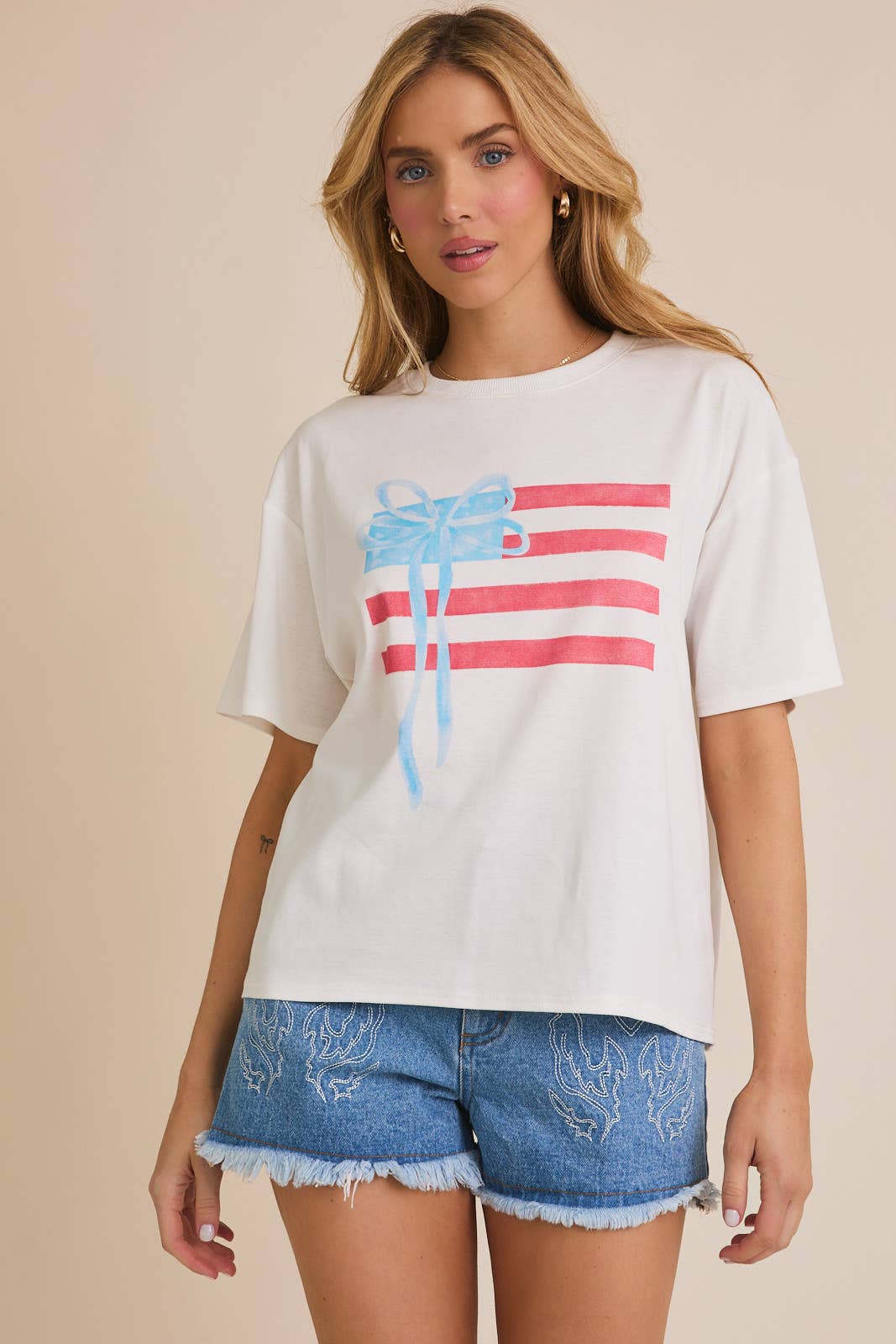 USA FLAG SCREEN PRINT T-SHIRT