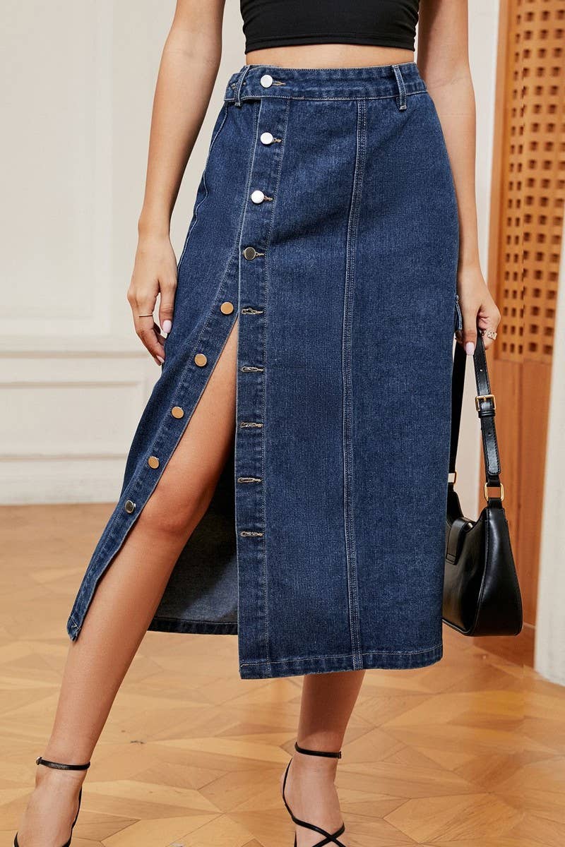 Denim Cargo Skirt