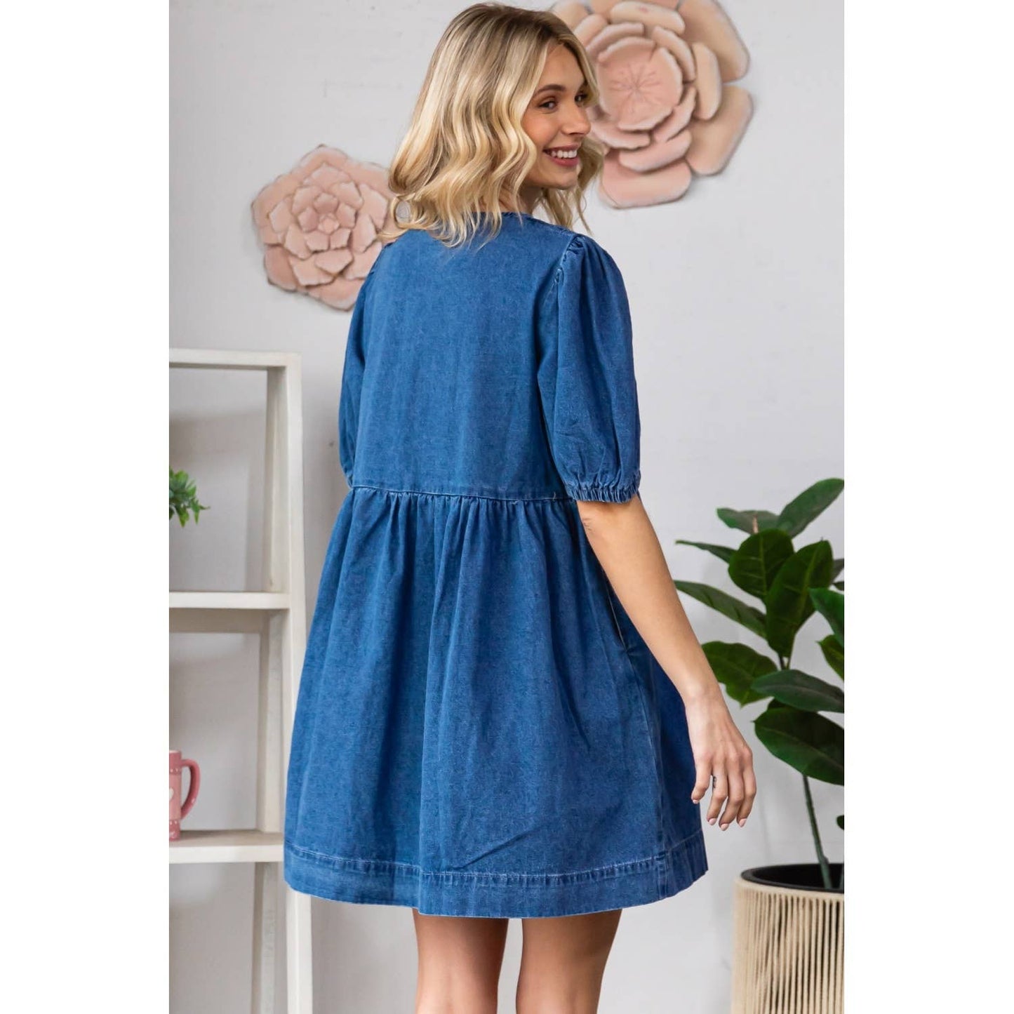 Babydoll Denim Mini Dress