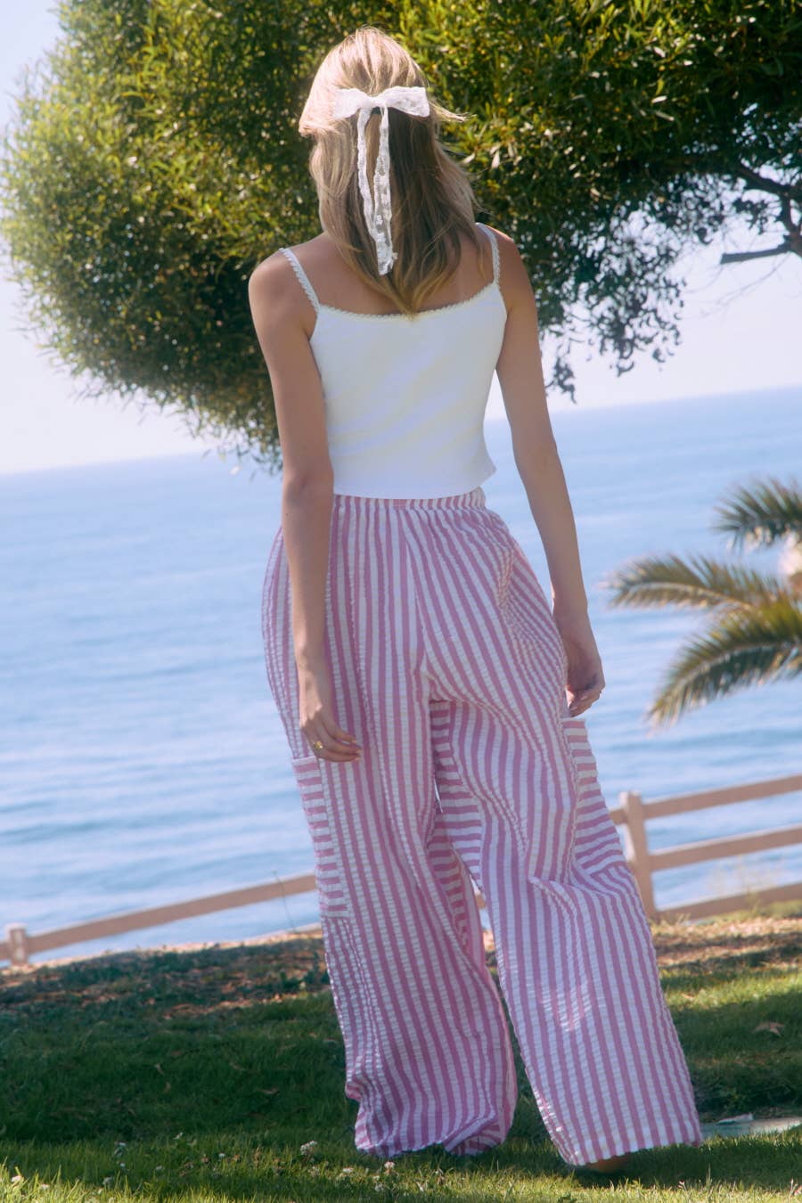 Striped Wide Leg Barrel Pants (S-3X)