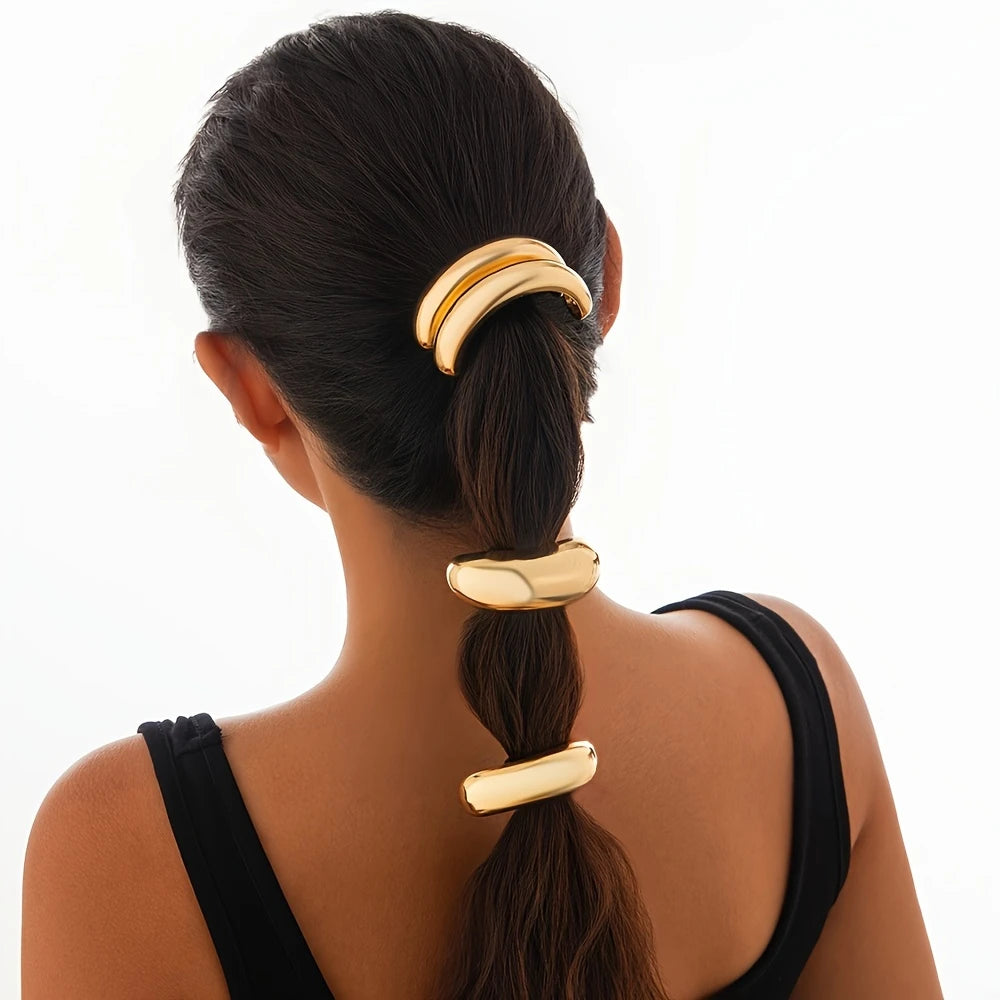 Cuff Arched Metal Hair Ties Set of 3
