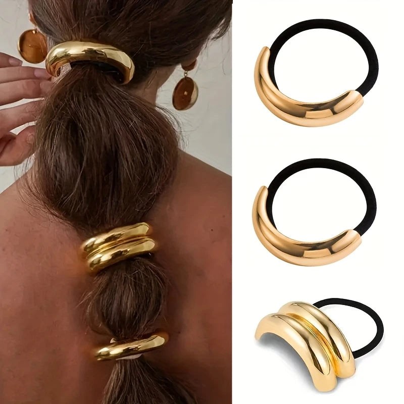 Cuff Arched Metal Hair Ties Set of 3