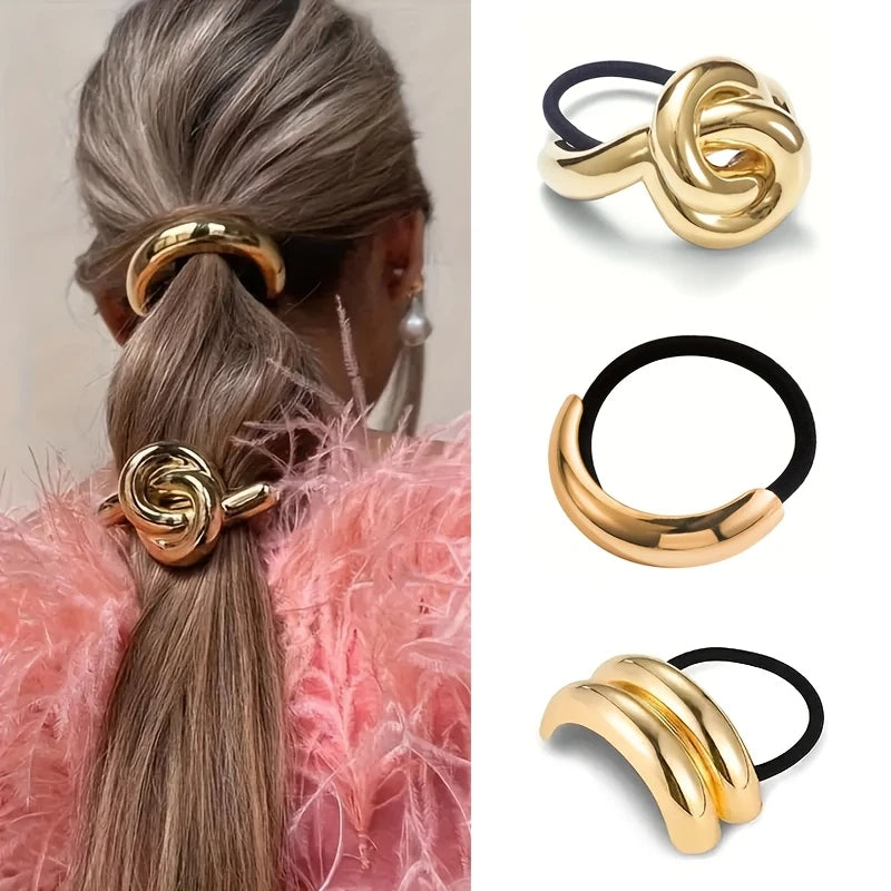 Cuff Arched Metal Hair Ties Set of 3