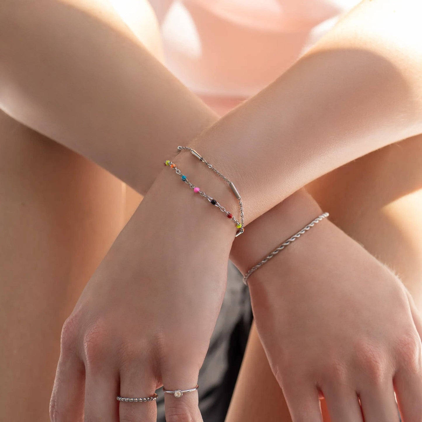 Stainless Muti Color Confetti Bracelet
