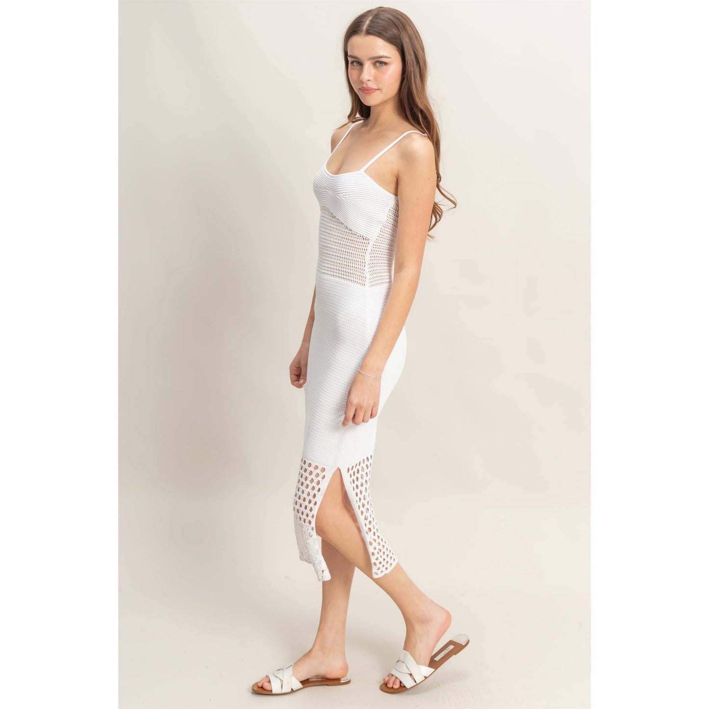 Stitch Spaghetti Strap Bodycon Dress