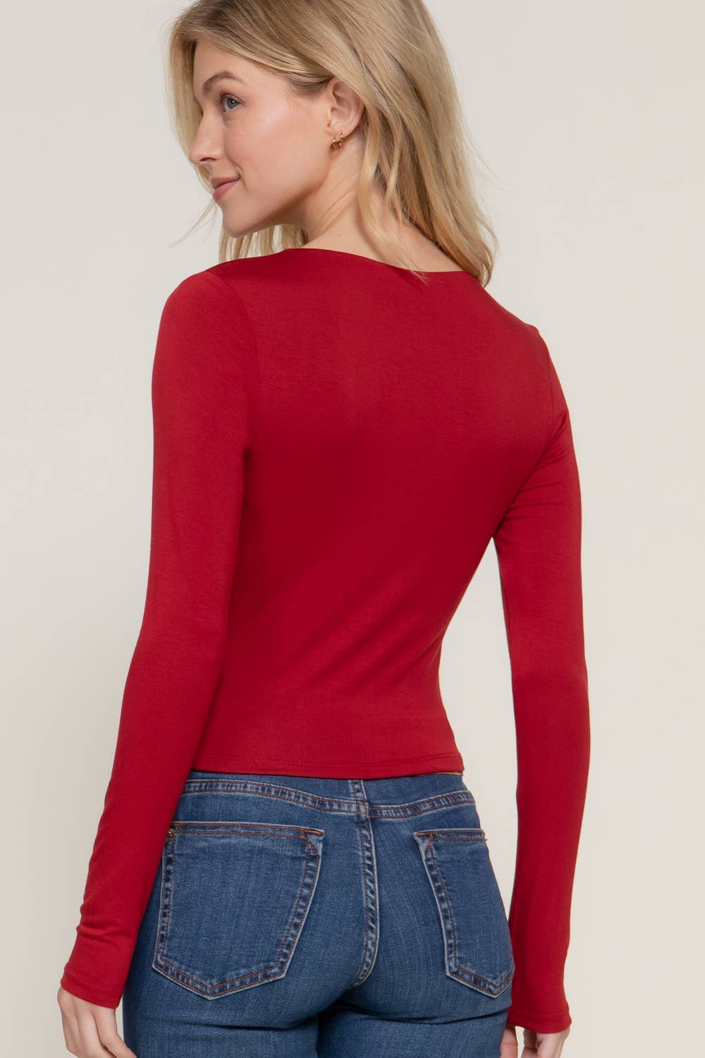 Long Sleeve V-Neck Top