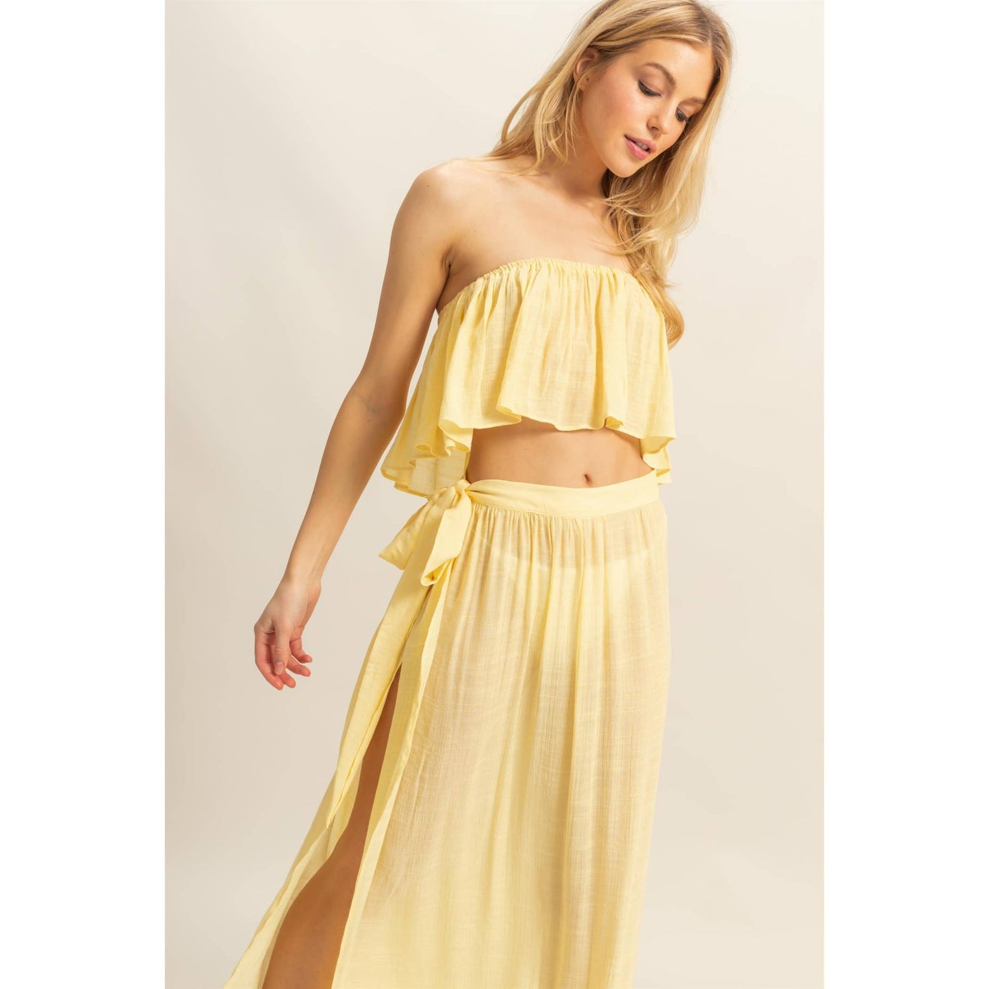 Flowy Tube Top And Maxi Skirt Set