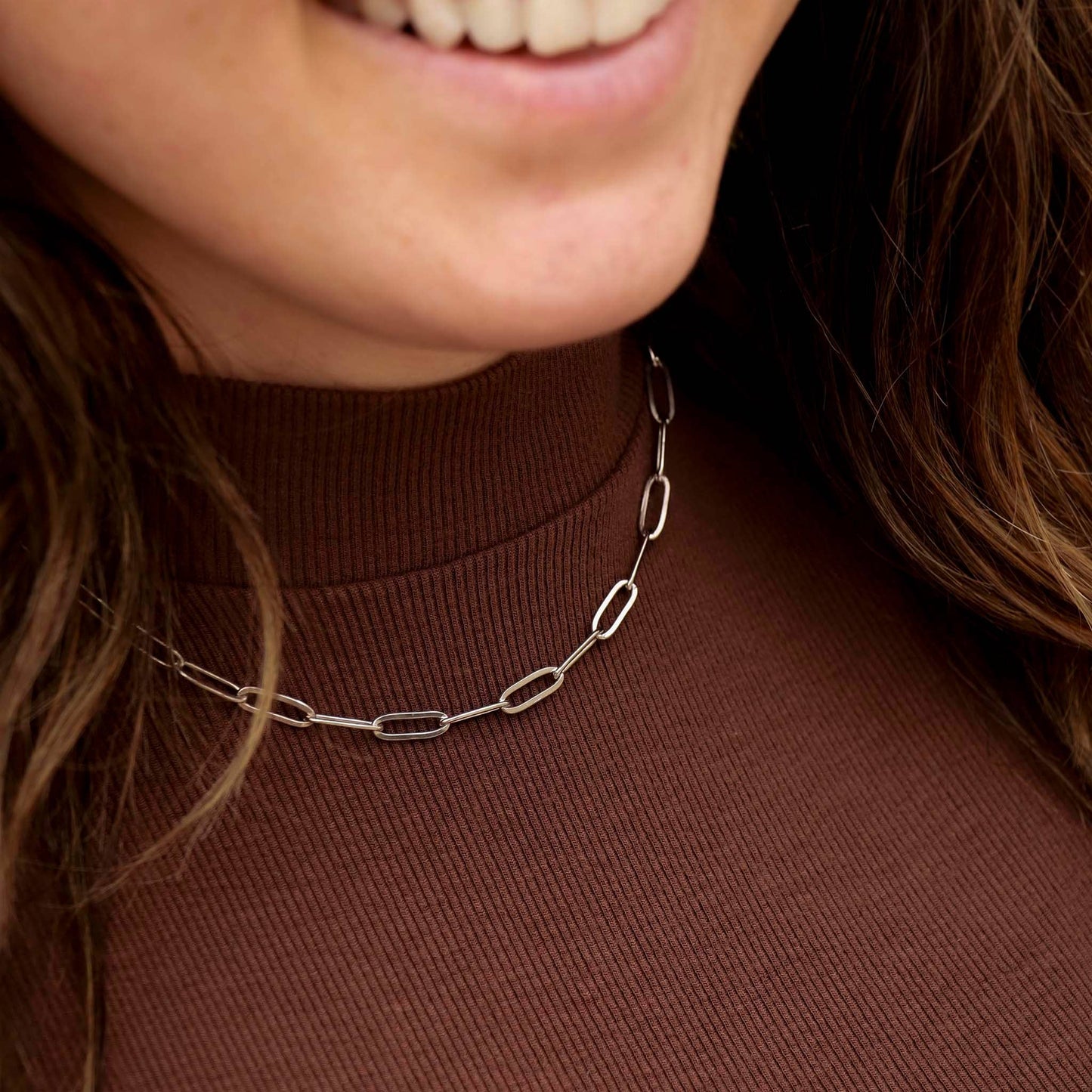 Stainless Paperclip Chain Necklace 18"/ 4mm
