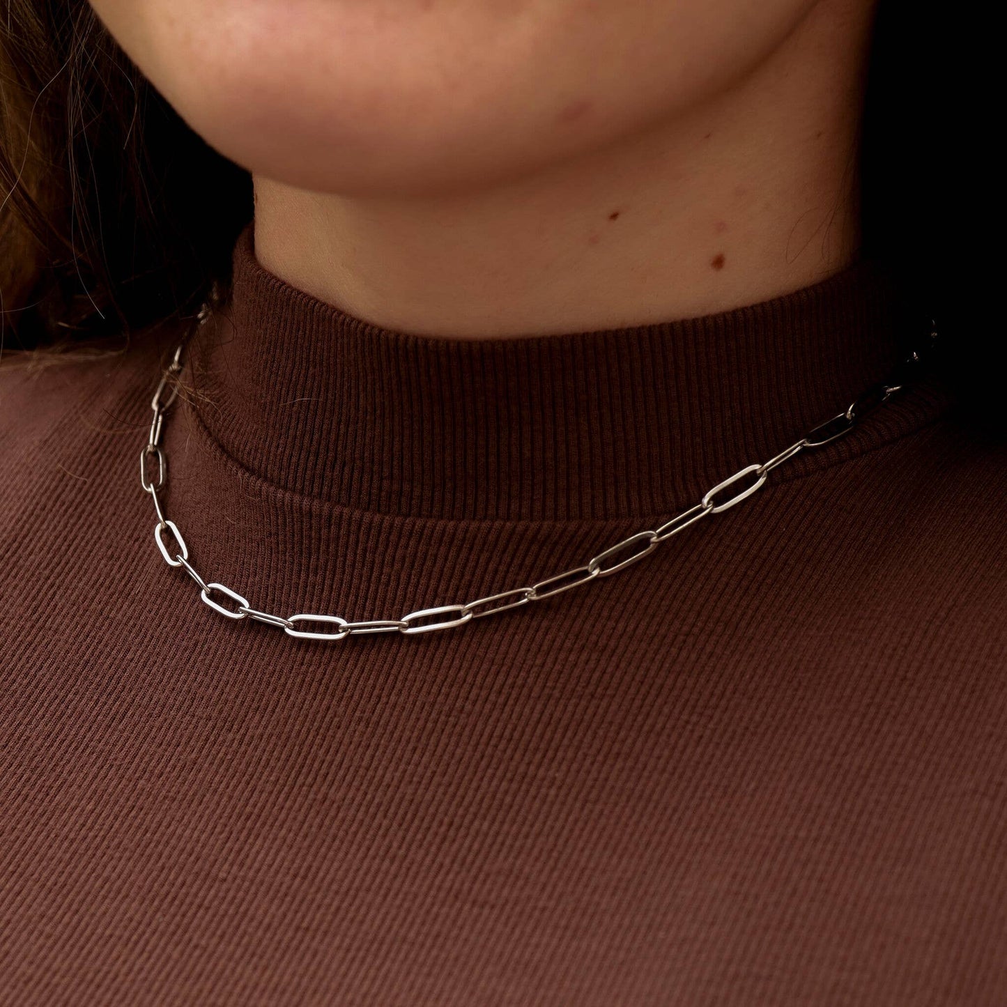 Stainless Paperclip Chain Necklace 18"/ 4mm