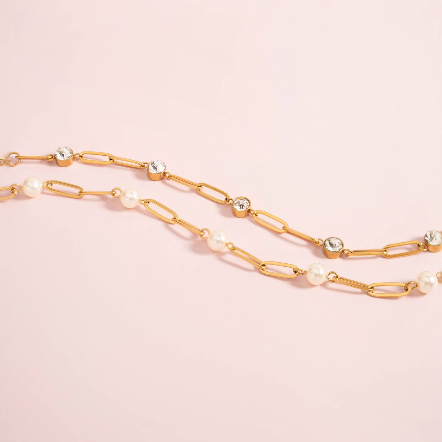 Gemstone Station Paperclip Bracelet