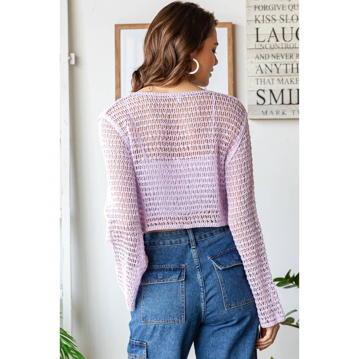 Sheer Crochet Crop Top