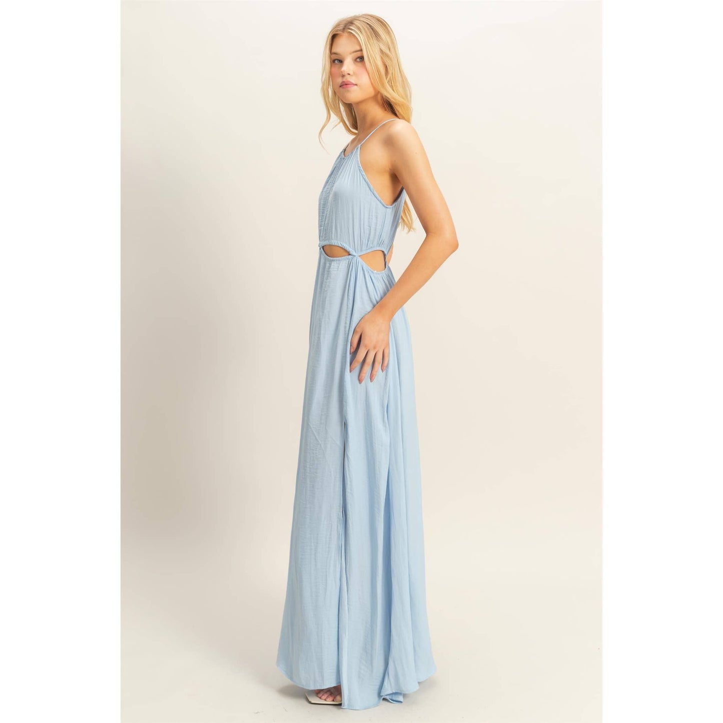 Side Cutout Side Slit Maxi Dress