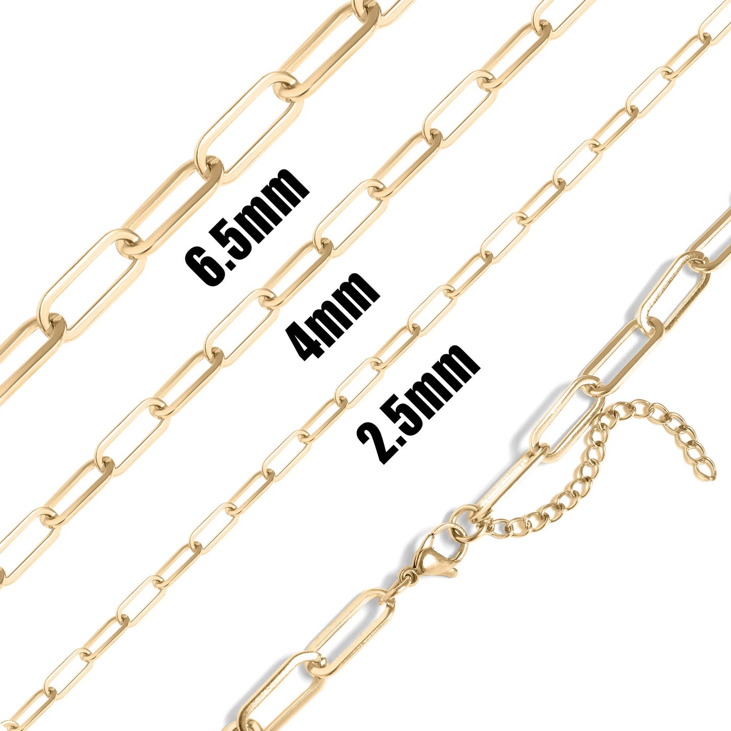 Gold Paperclip Chain Necklace: 16" / 2.5mm