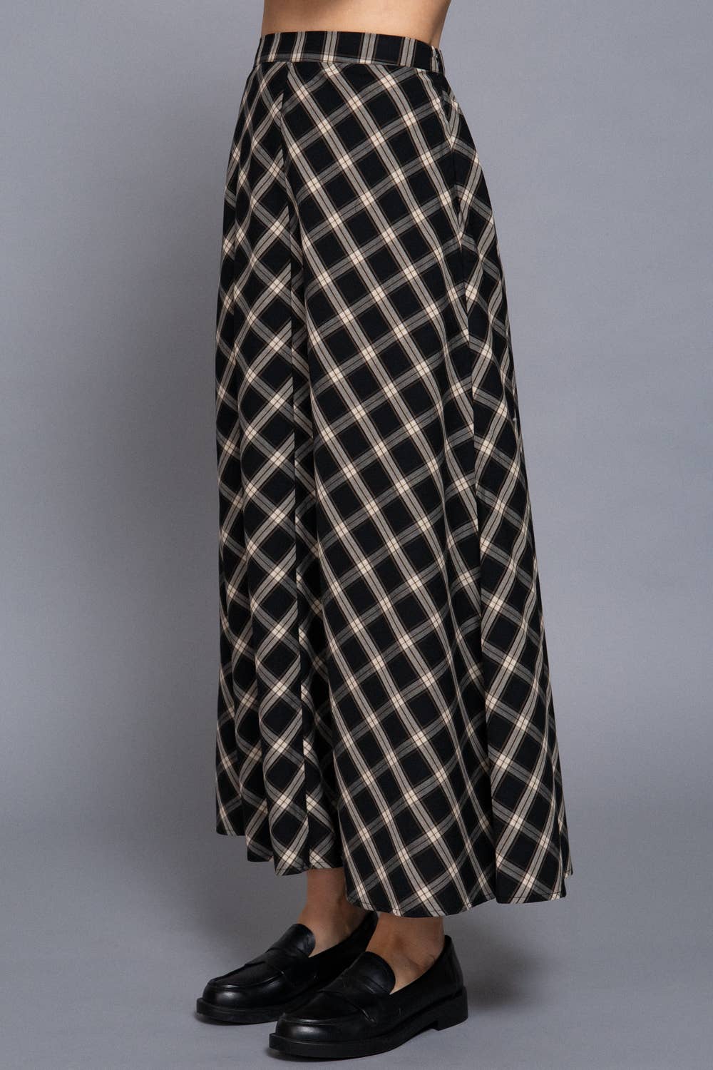Plaid Midi Skirt