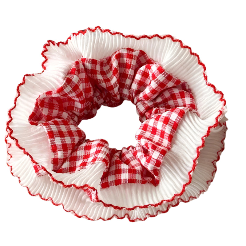 Gingham Oversized Hair Scrunchie