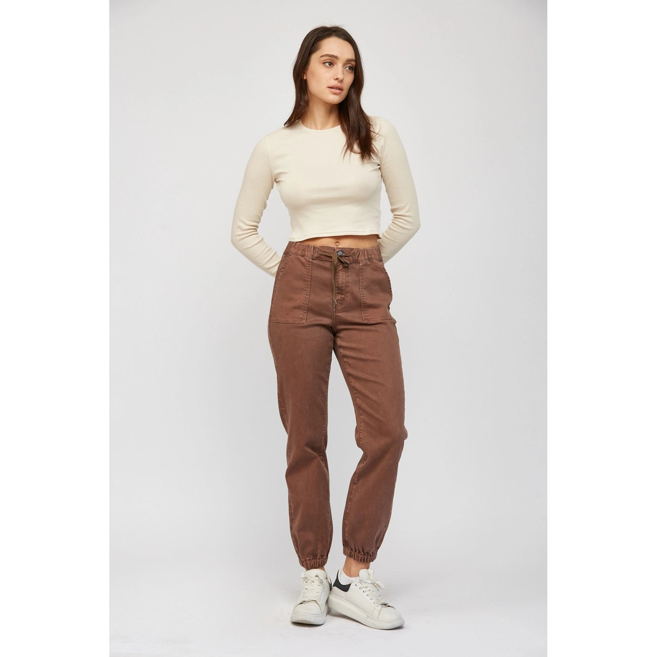 High Rise Crop Jogger Cocoa (S-3X)