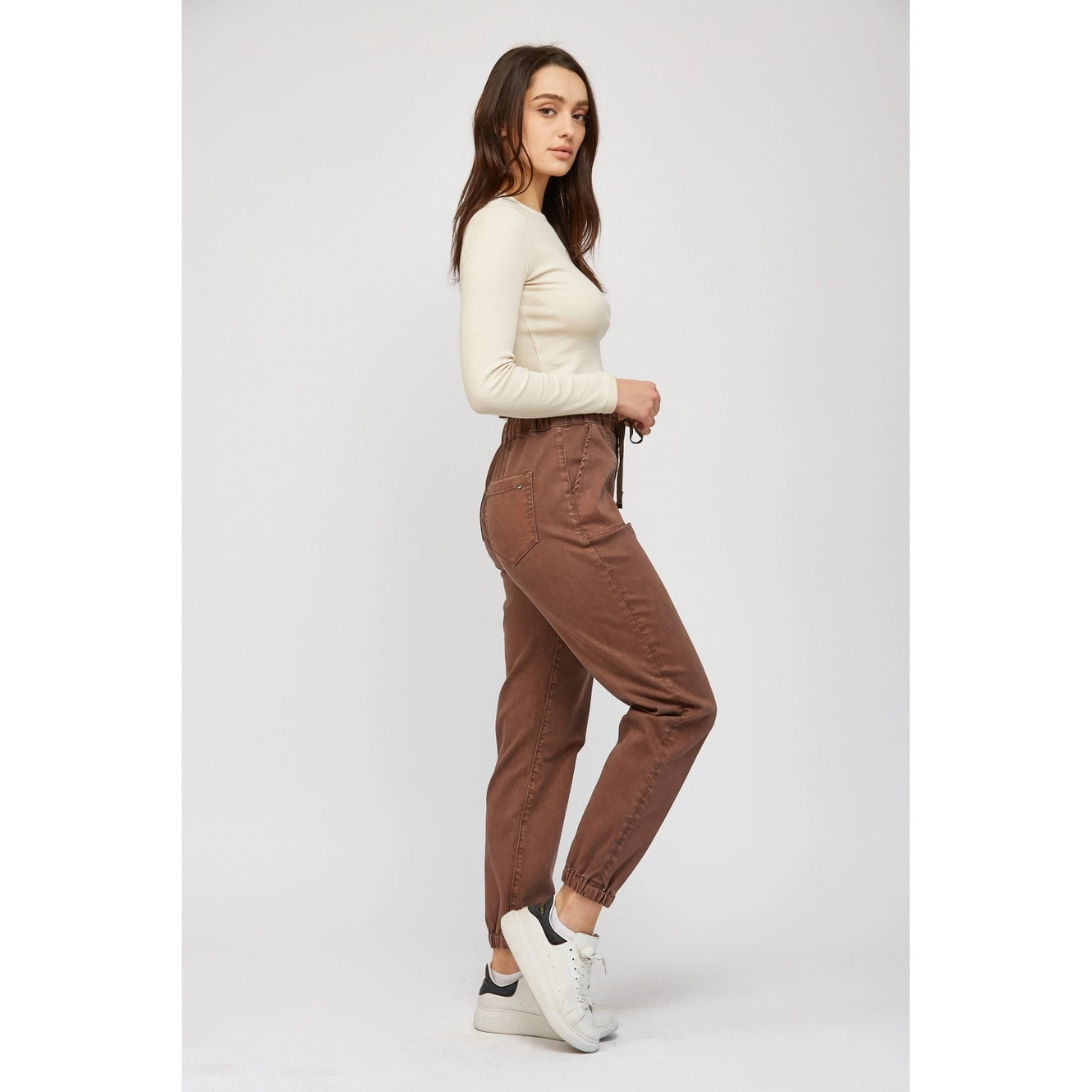 High Rise Crop Jogger Cocoa (S-3X)