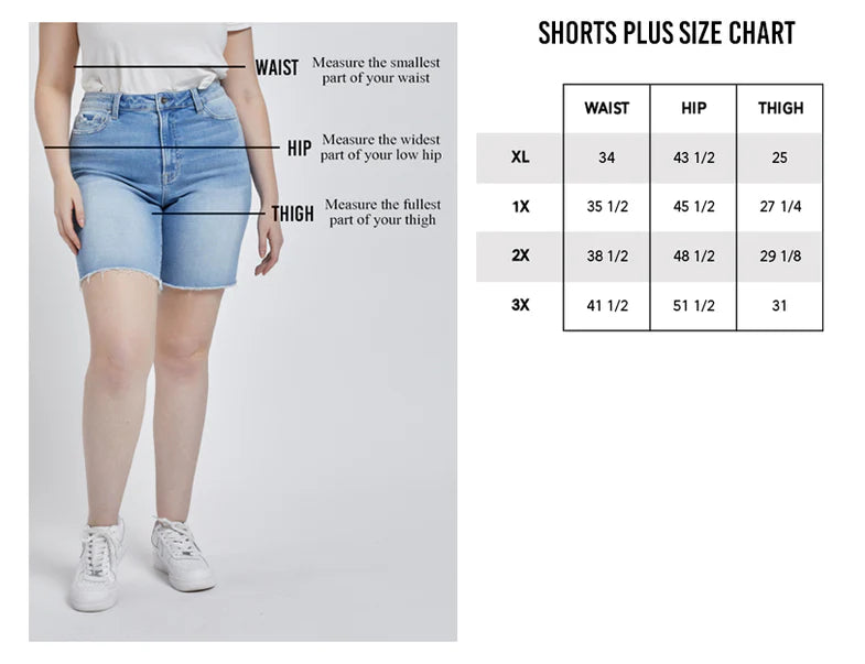 High Rise Shorts W/ Frayed Hem