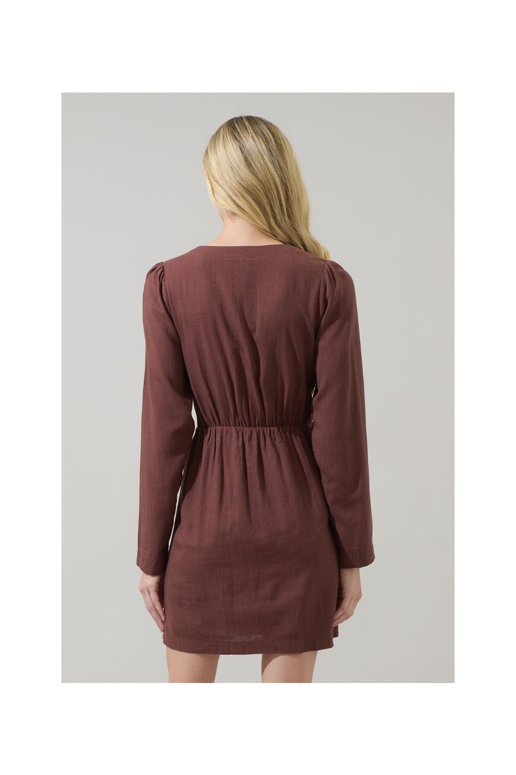 Raelynn Linen Wrap Mini Dress