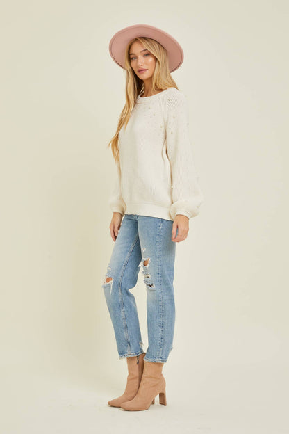 Pearl Ribbed Sweater