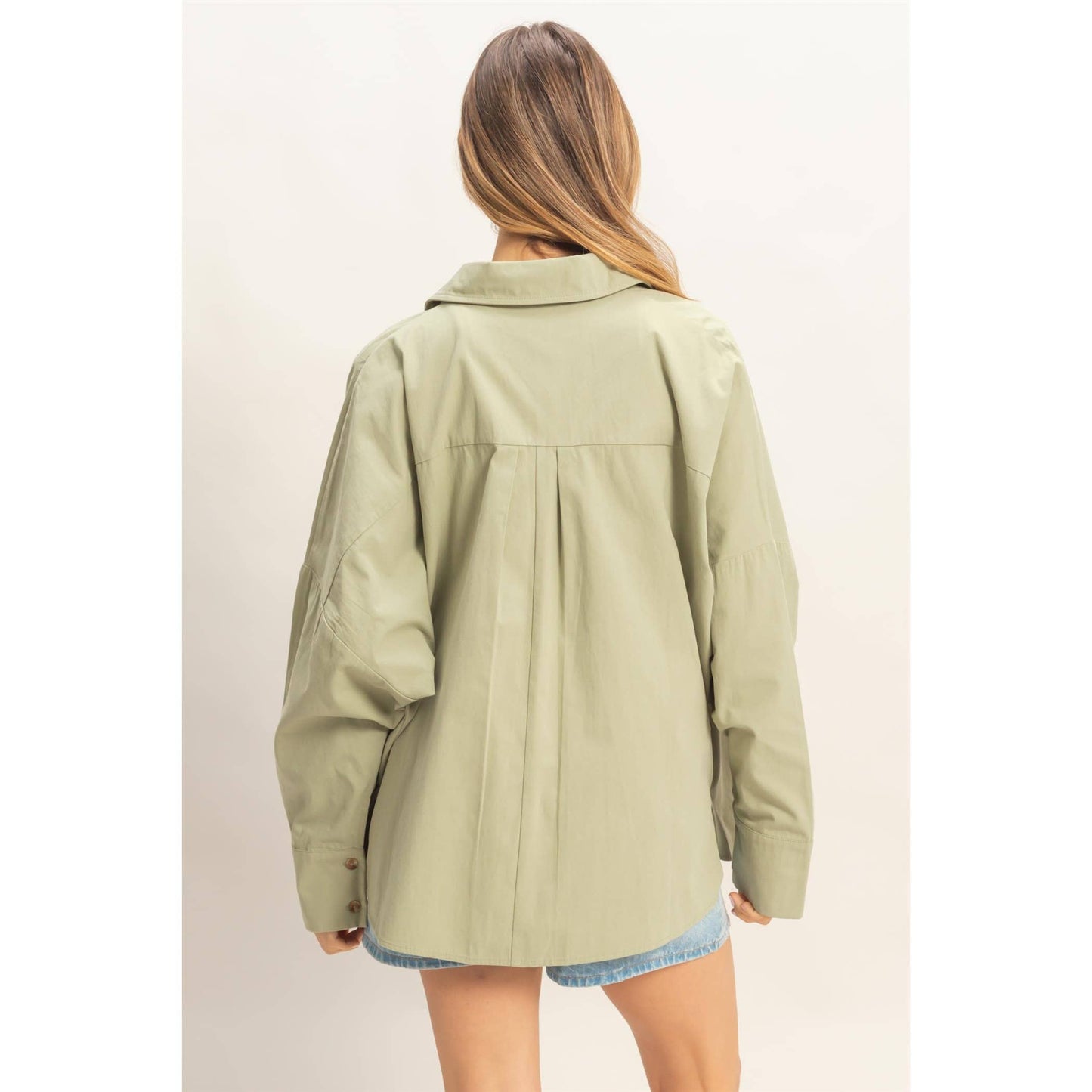Oversized Collared Button Up Shirt