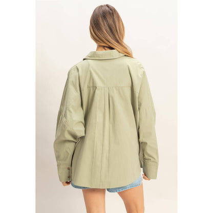 Oversized Collared Button Up Shirt