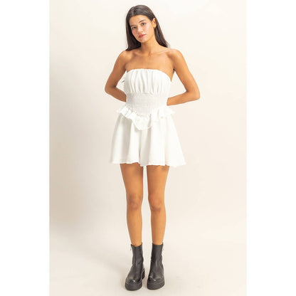 Strapless Ruffled Mini Romper