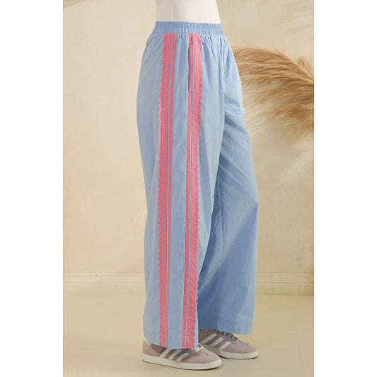 Lace Stripe Nylon Pants