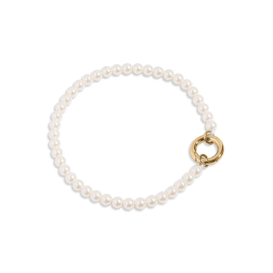 Charm Keeper Pearl Bracelet Gold