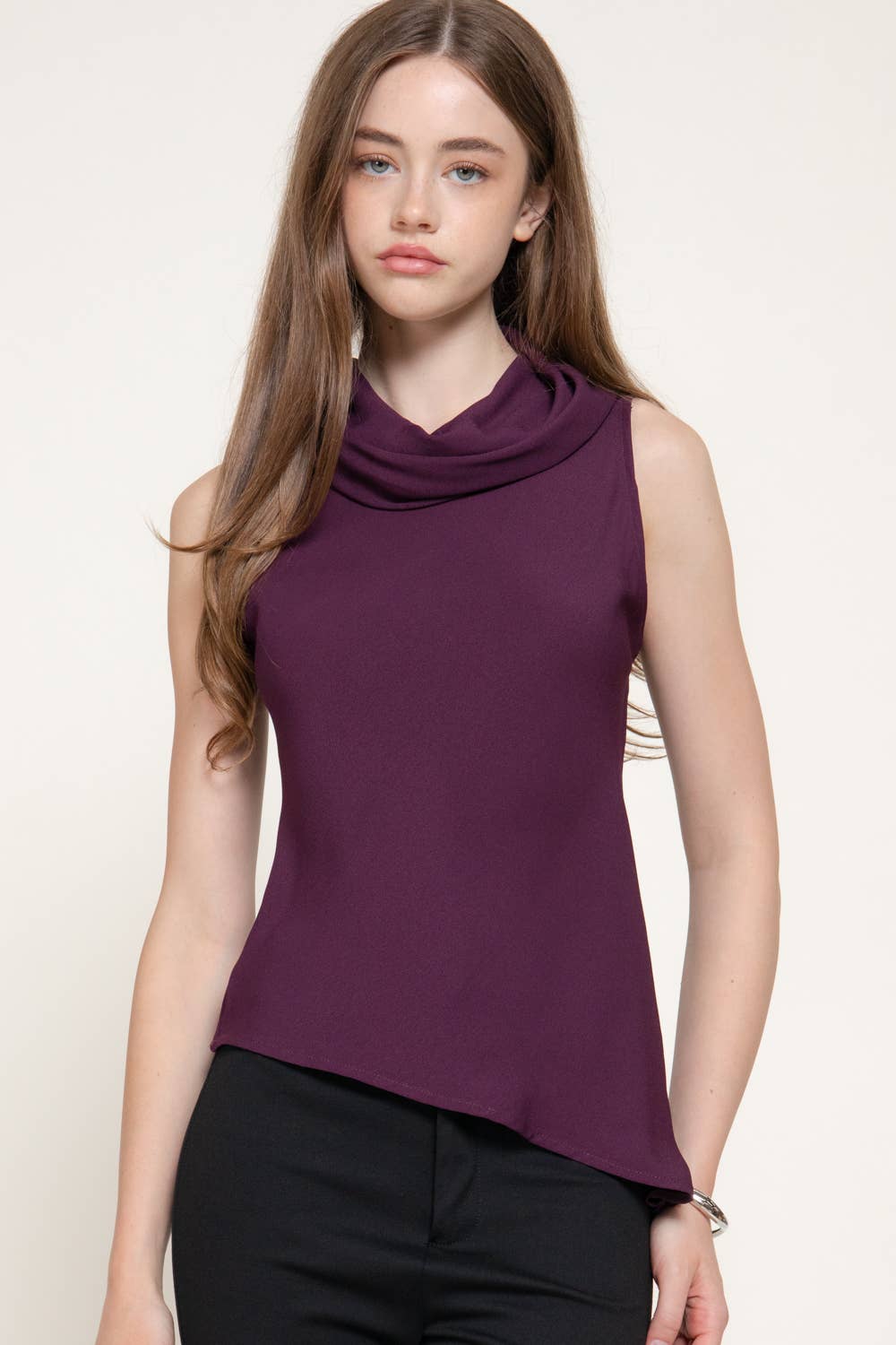Sleeveless Cowl Neck Top