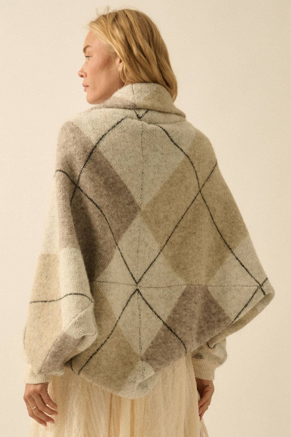 Argyle Knit Shrug Cardigan