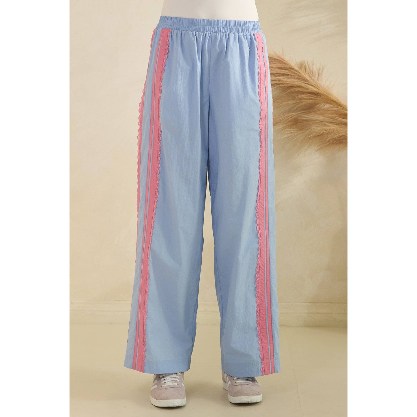Lace Stripe Nylon Pants
