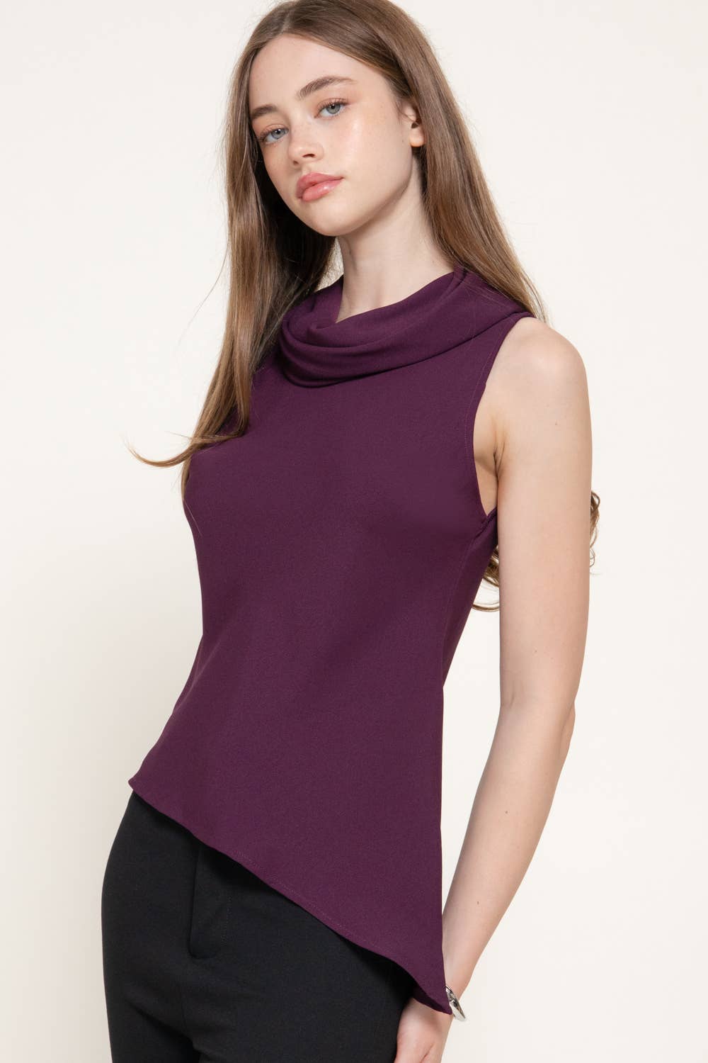 Sleeveless Cowl Neck Top