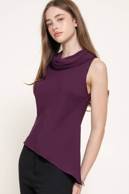 Sleeveless Cowl Neck Top