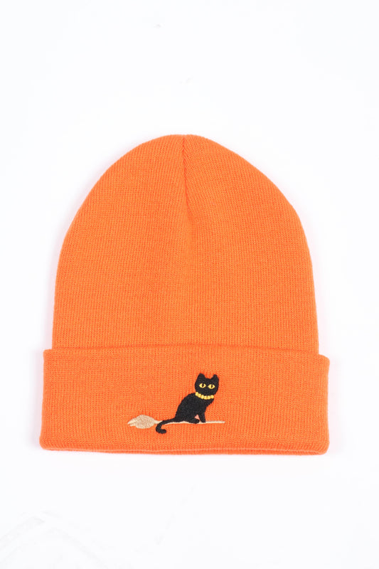 Black Cat Halloween Beanie