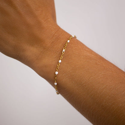 White Confetti Chain Bracelet