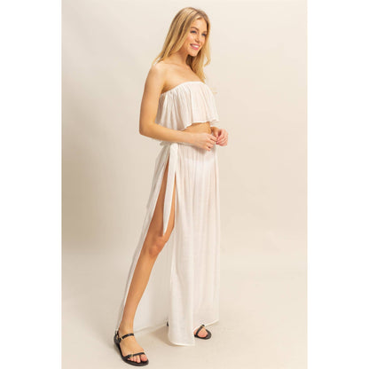 Flowy Tube Top And Maxi Skirt Set