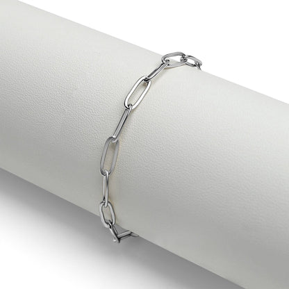 Stainless Paperclip Charm Keeper Bracelet