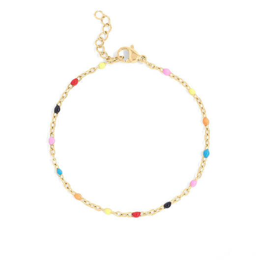Gold Muti Color Confetti Bracelet