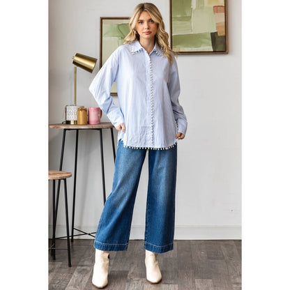 Pearl Pin Stripe Dress Shirt