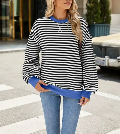 Stripe Crew Neck Sweatshirt