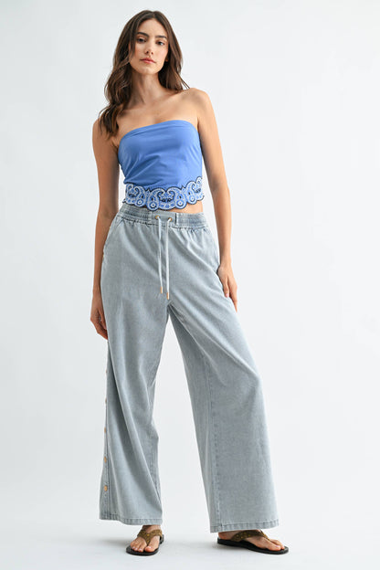 Paisley Scalloped Bandeau Top