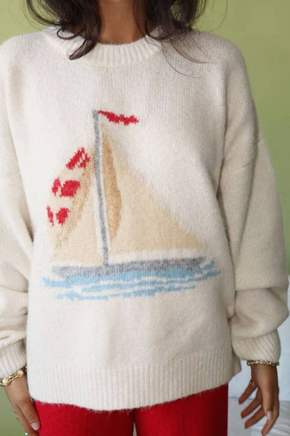 Sailboat Knit Sweater